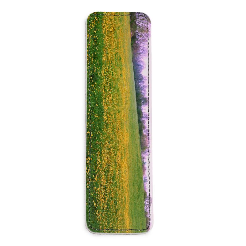 Dandelion Field Leather Bookmark