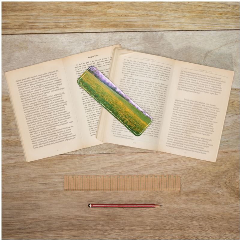 Dandelion Field Leather Bookmark