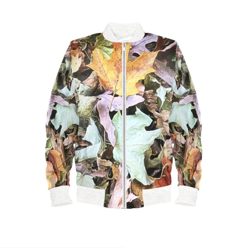 Mid October Fall Leaf Pile Mens Bomber Jacket