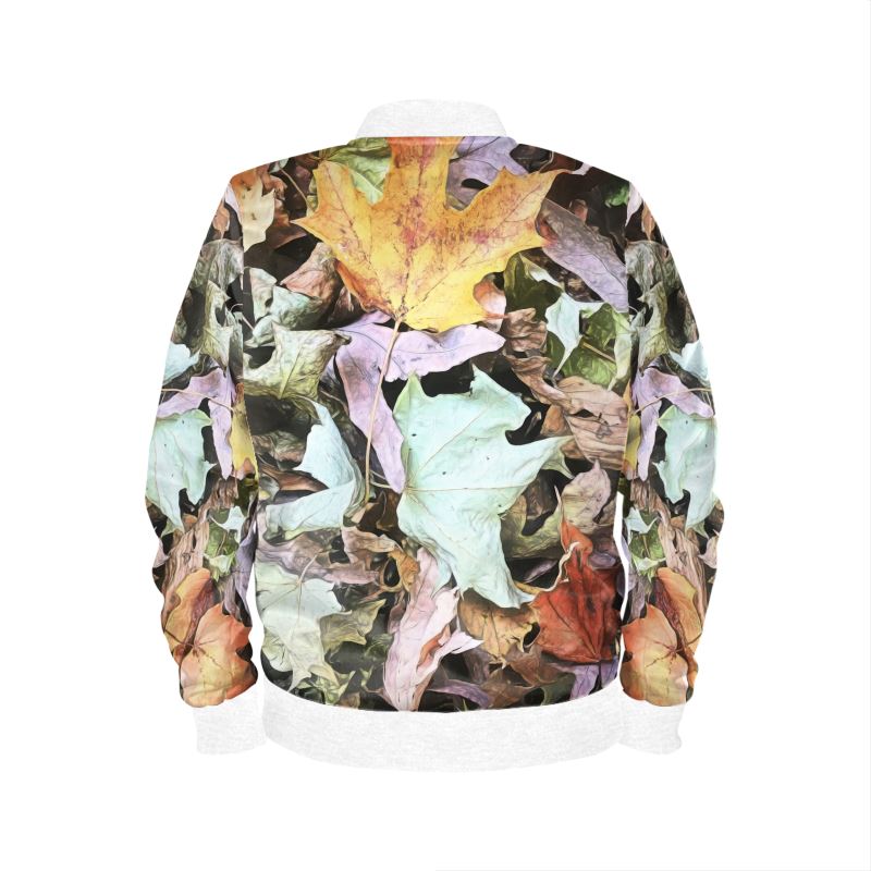 Mid October Fall Leaf Pile Mens Bomber Jacket