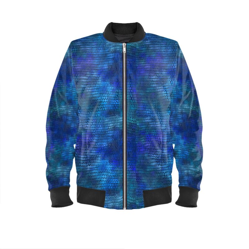 Blue Dragon Scales Mens Bomber Jacket