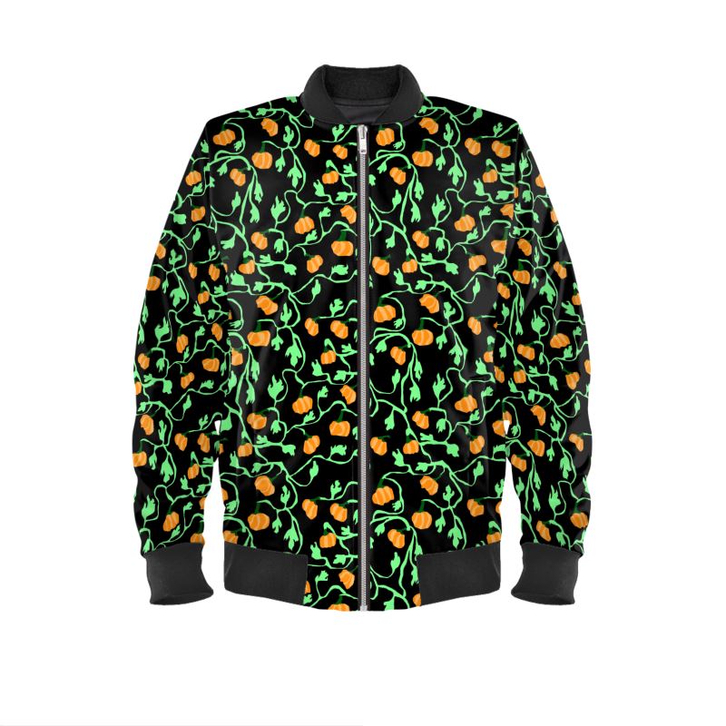 Pumpkin and Vines Mens Bomber Jacket