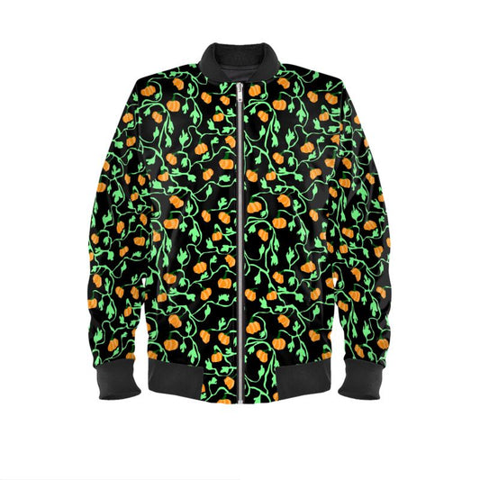 Pumpkin and Vines Mens Bomber Jacket