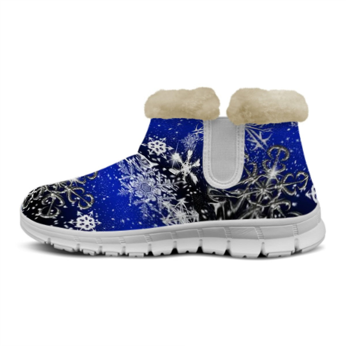 Snow Boots Snowflakes at Night