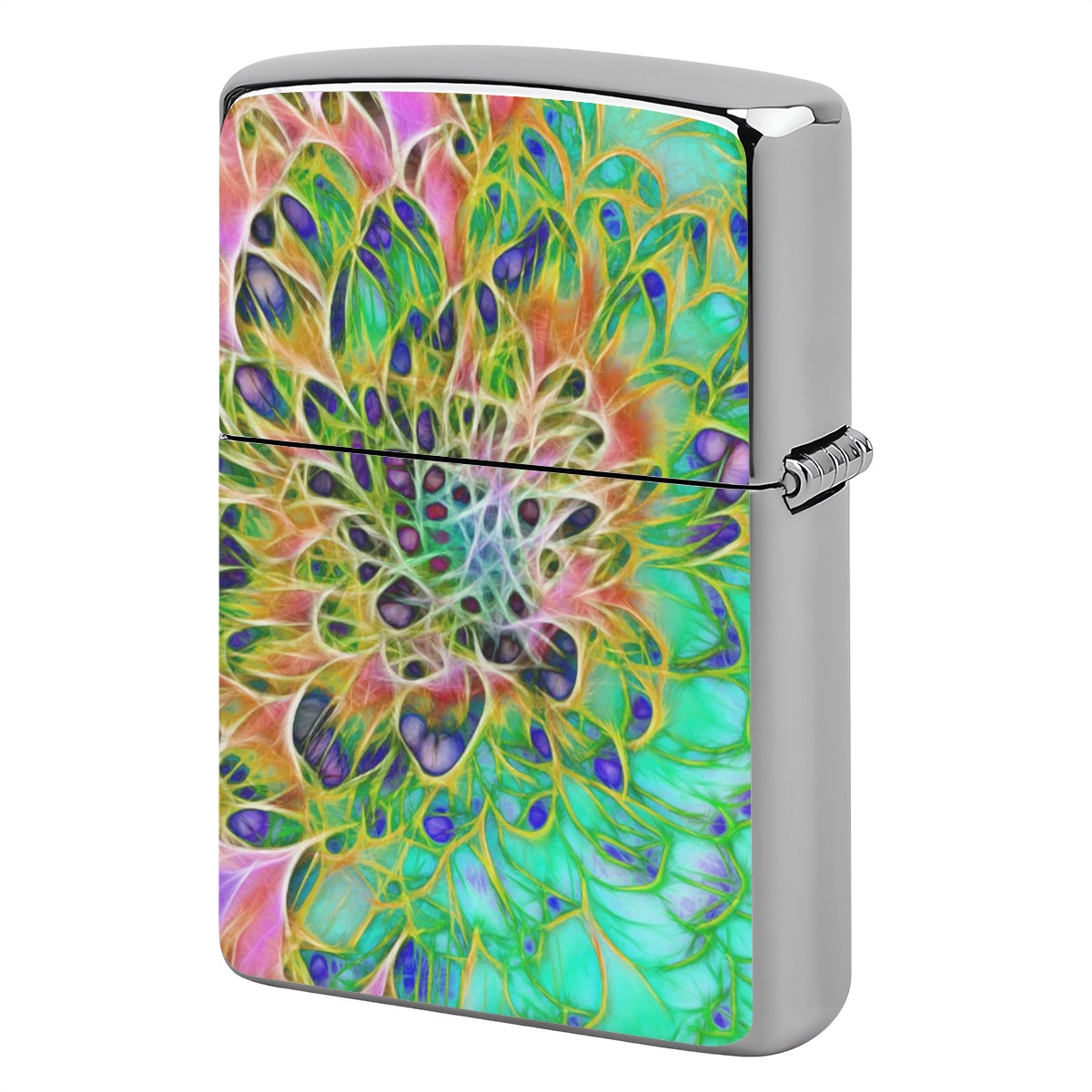 Metal Lighter Case Abstract Chrysanthemum