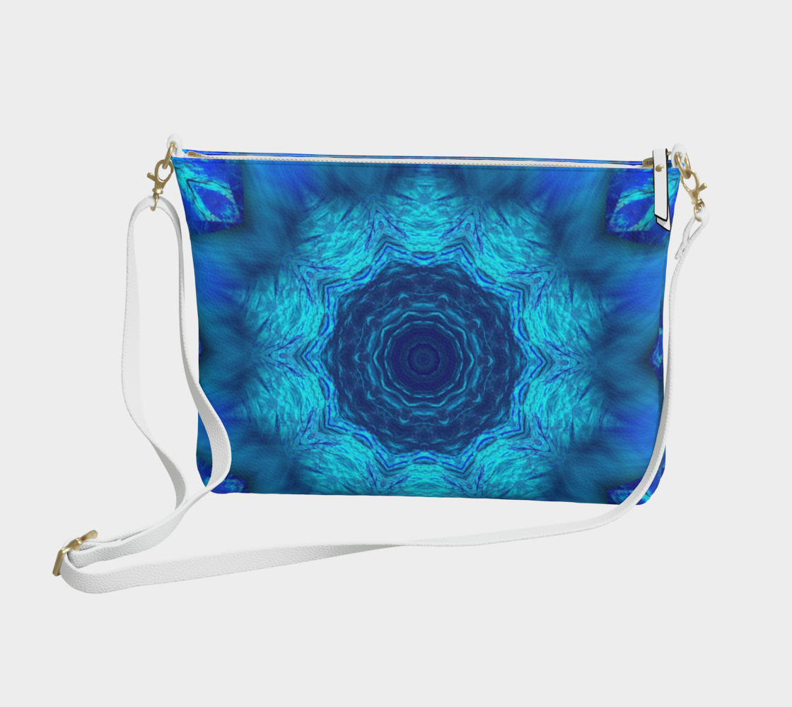 Blue Water Kaleidoscope Vegan Crossbody Purse