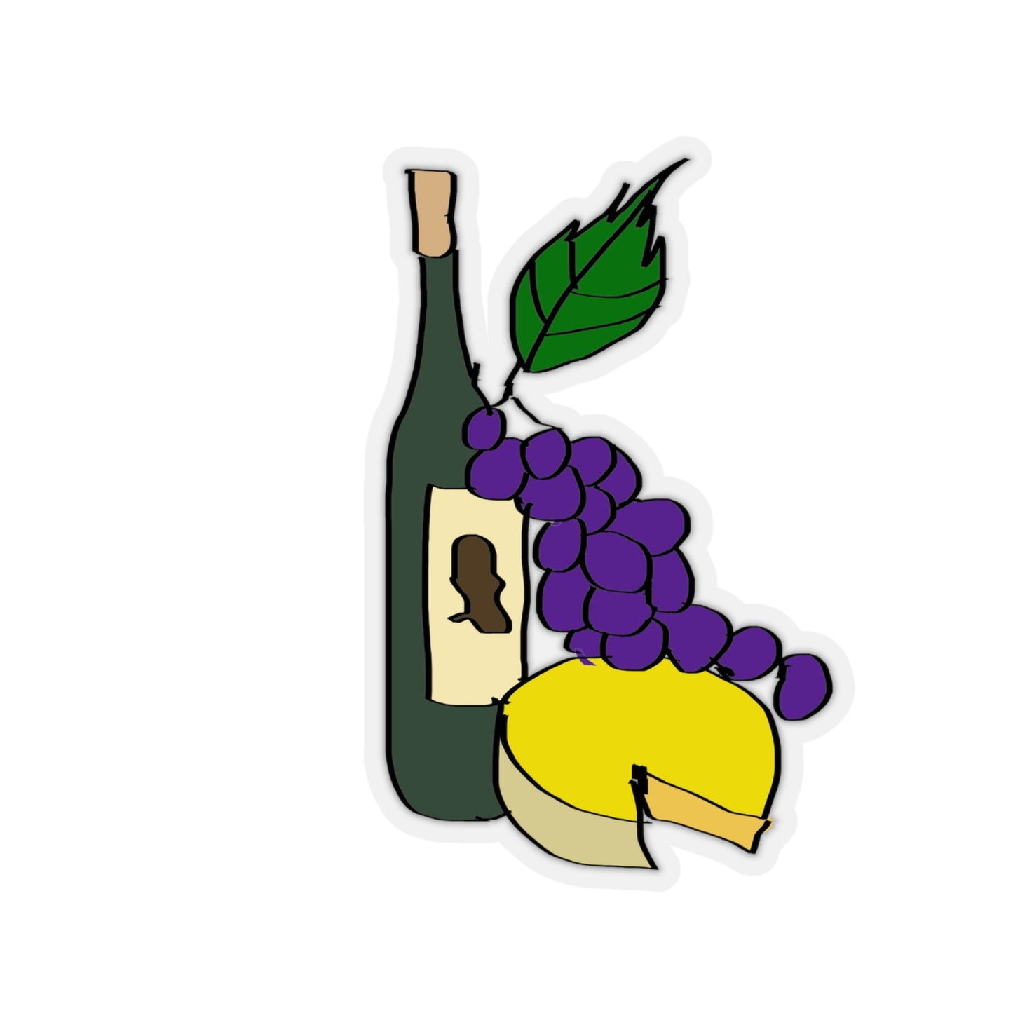 Wine and Cheese Kiss-Cut Stickers