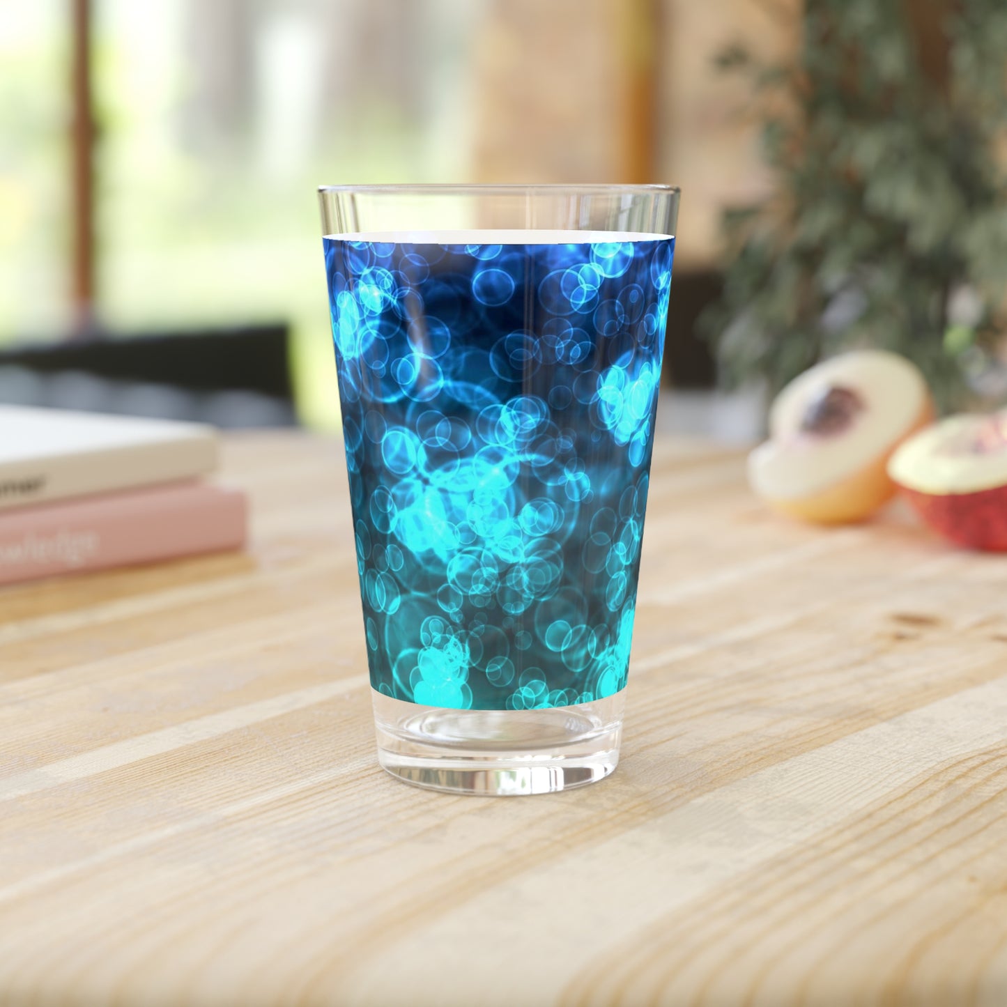 Blue Ocean Bokeh Pint Glass, 16oz