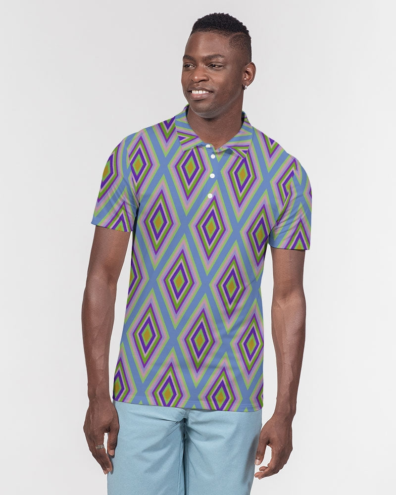 Colorful diamonds Variation 2 Men's All-Over Print Slim Fit Short Sleeve Polo