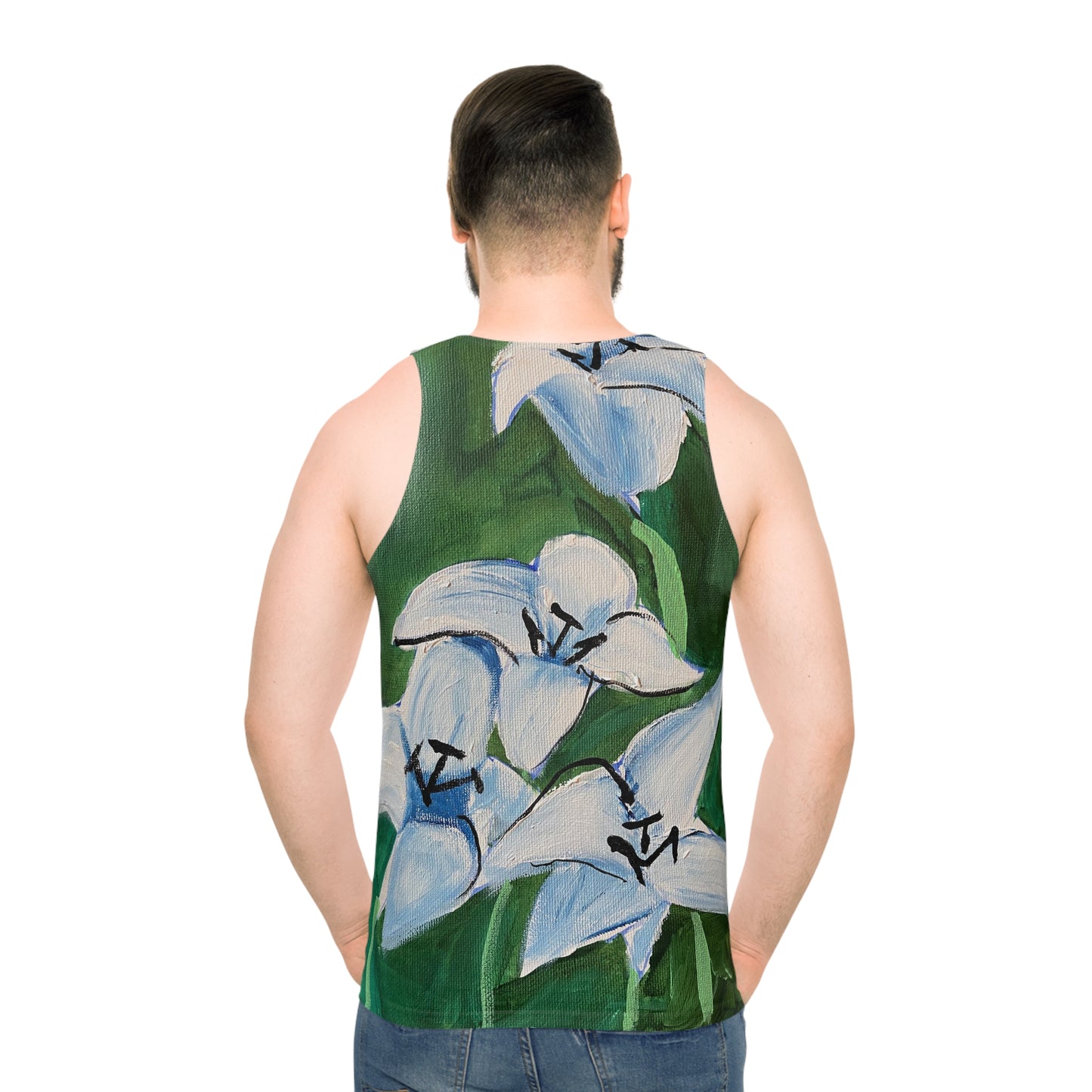 Lilies In Blue Unisex Tank Top (AOP)