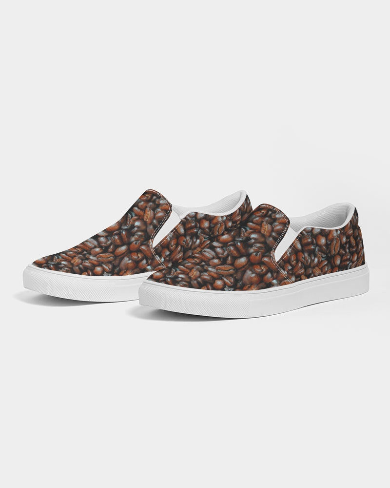 Coffee Bean Pattern Men's Slip-On Canvas Shoe