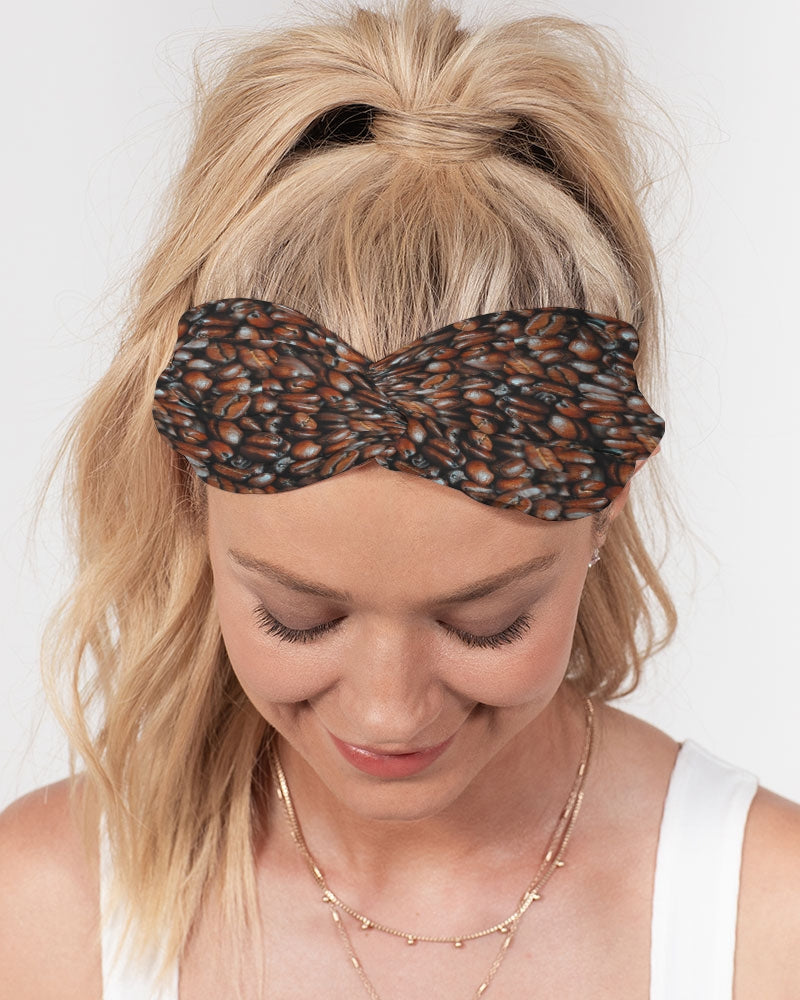 Coffee Bean Pattern Twist Knot Headband Set