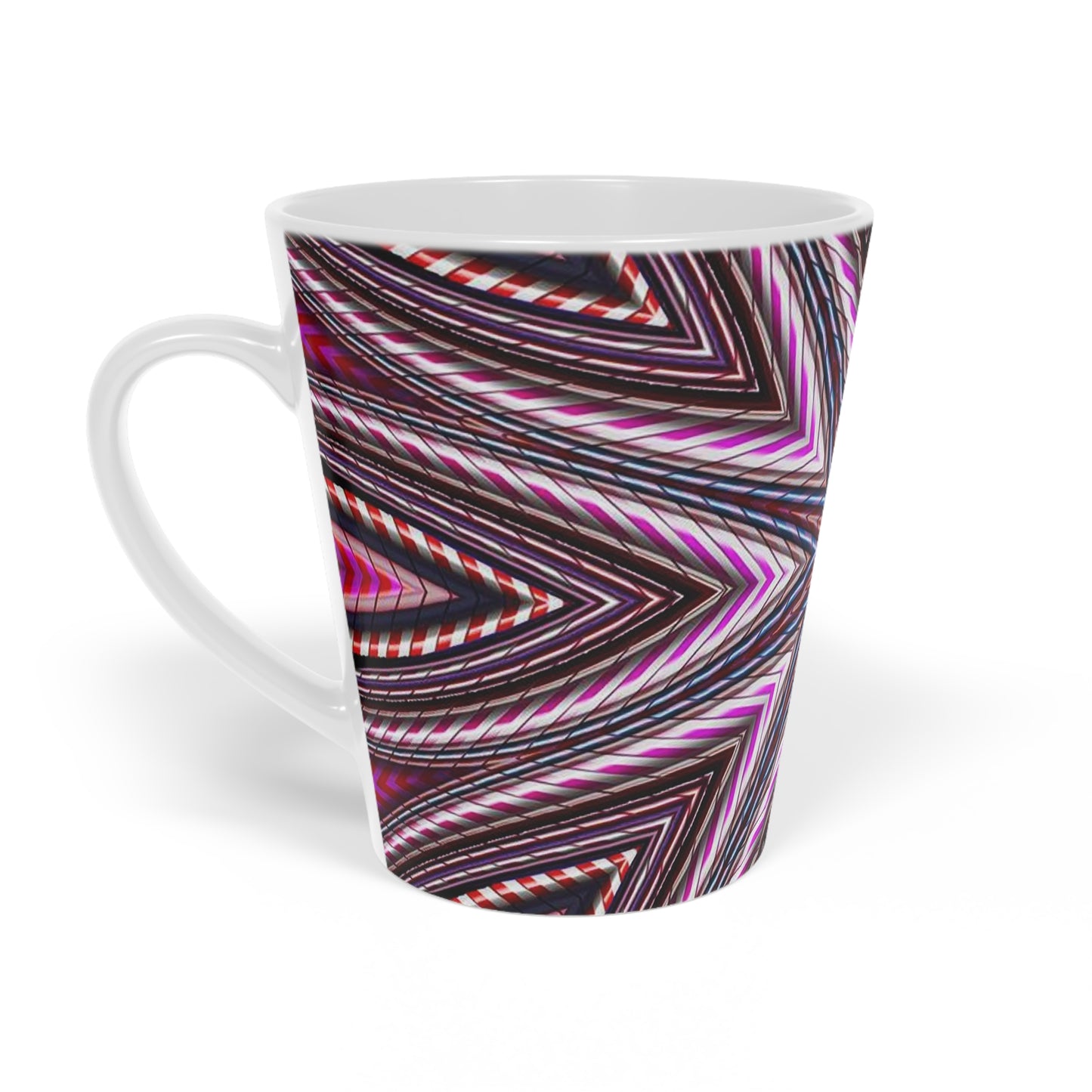 Candy Cane Kaleidoscope Latte Mug, 12oz