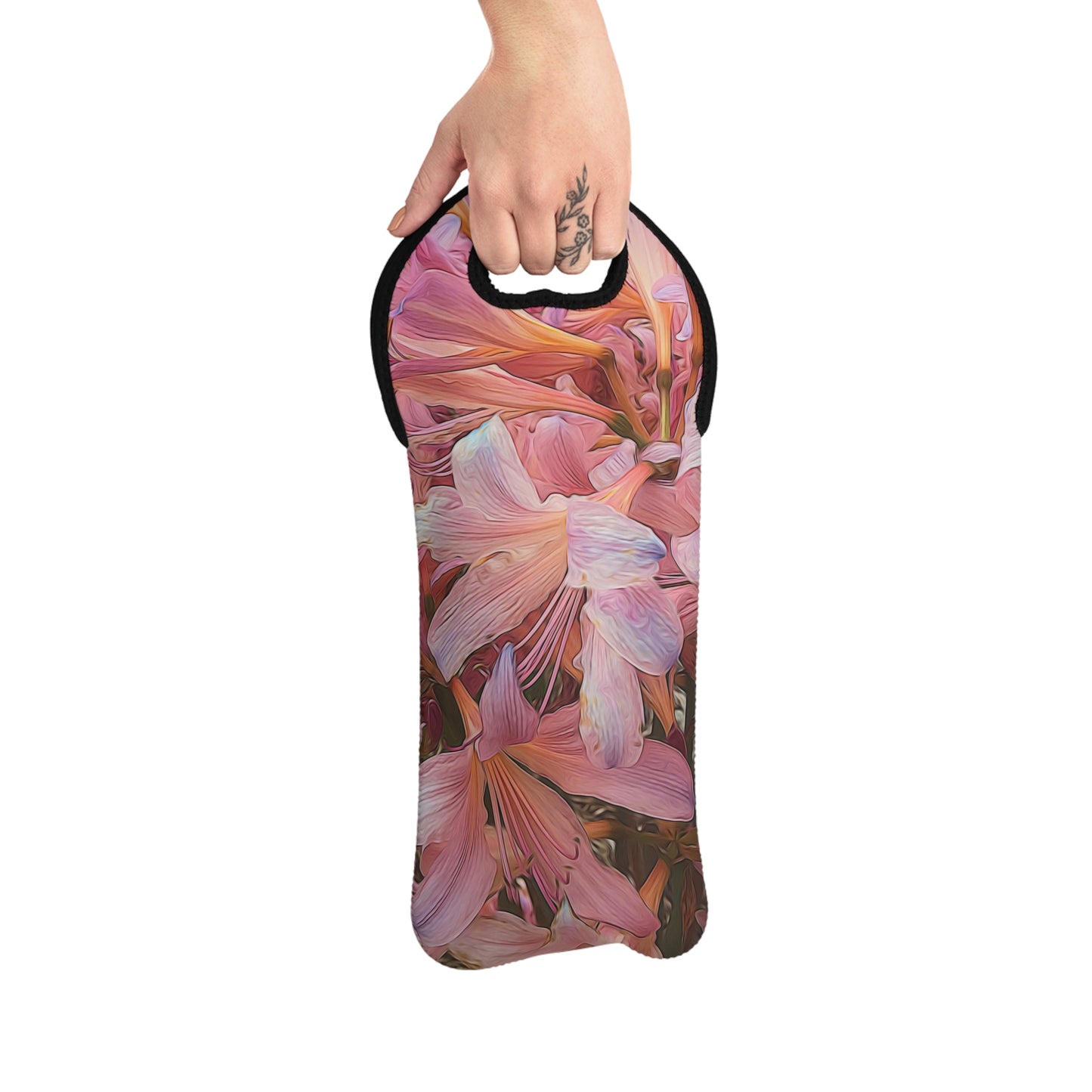 Pink Amaryllis Wine Tote Bag