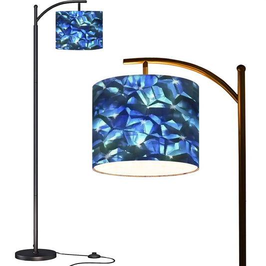 Arc Floor Lamp (Made in USA) Blue Crystal Pattern