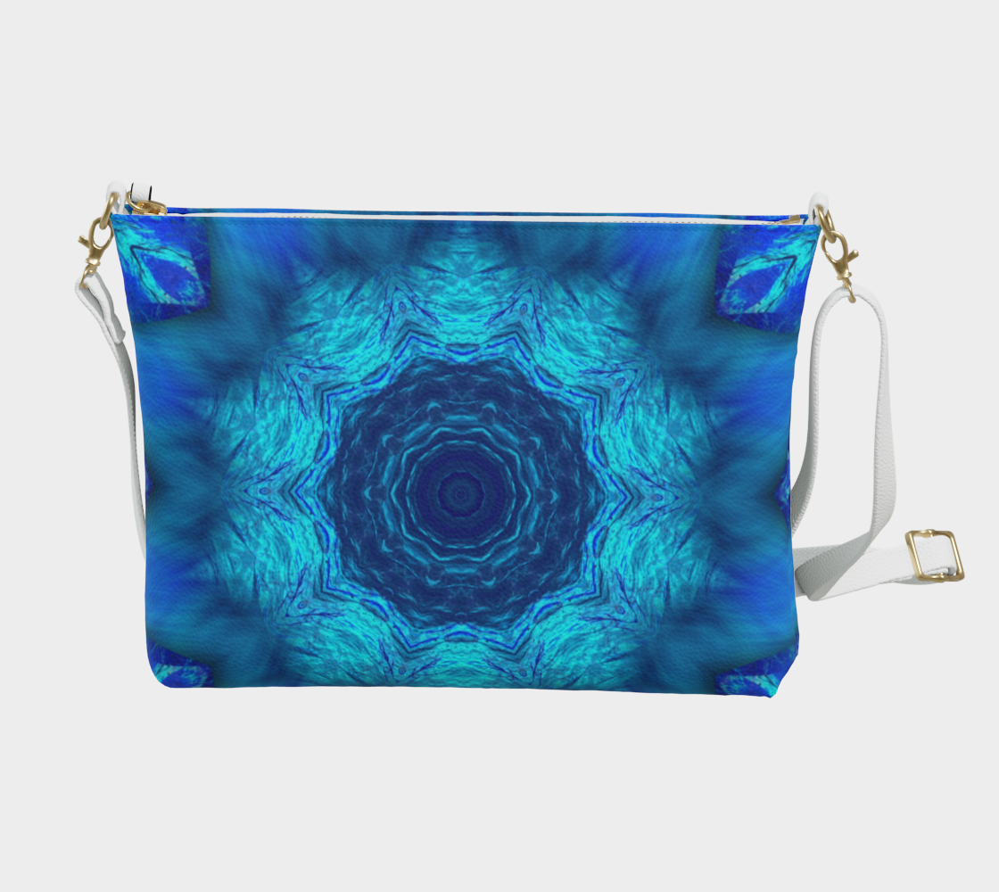 Blue Water Kaleidoscope Vegan Crossbody Purse