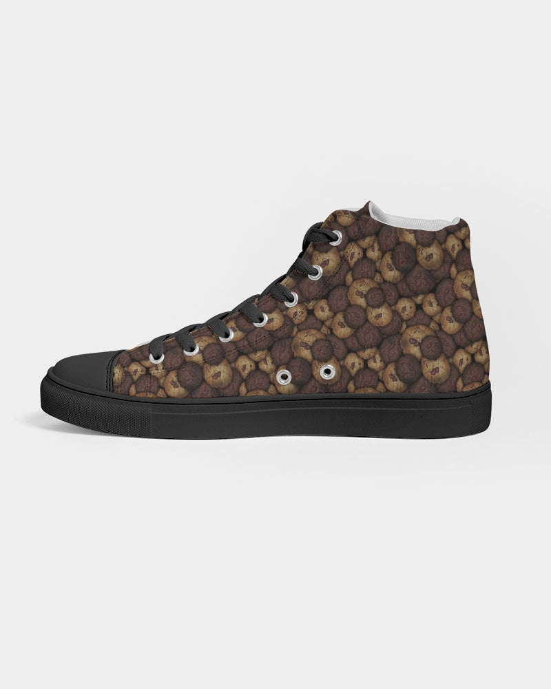 Chocolate Chip Cookies Men's Hightop Canvas Shoe - Black