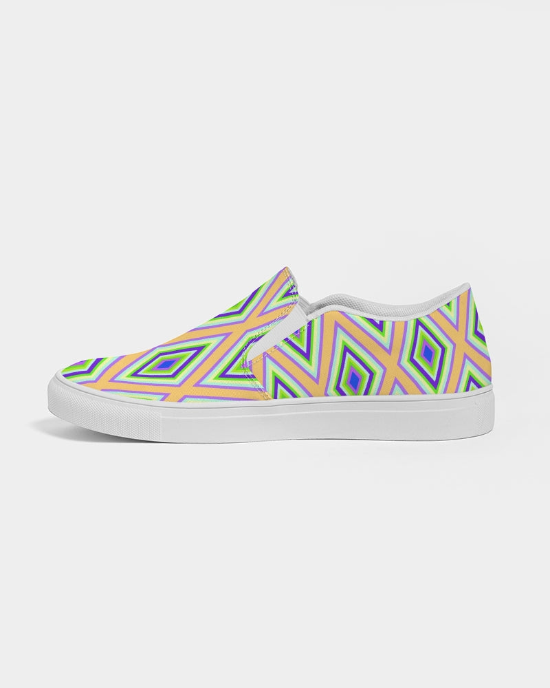 Colorful Diamonds Variation 1 Women's Slip-On Canvas Shoe