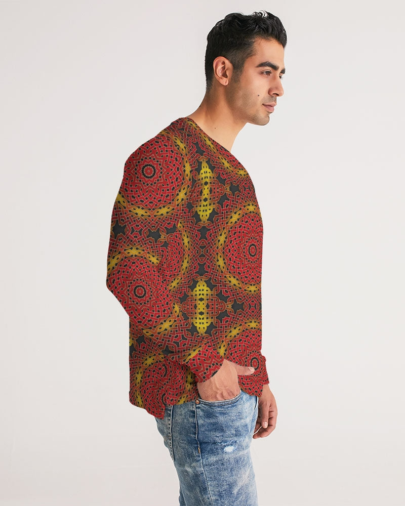 Celtic Orange Spiral Men's All-Over Print Long Sleeve Tee