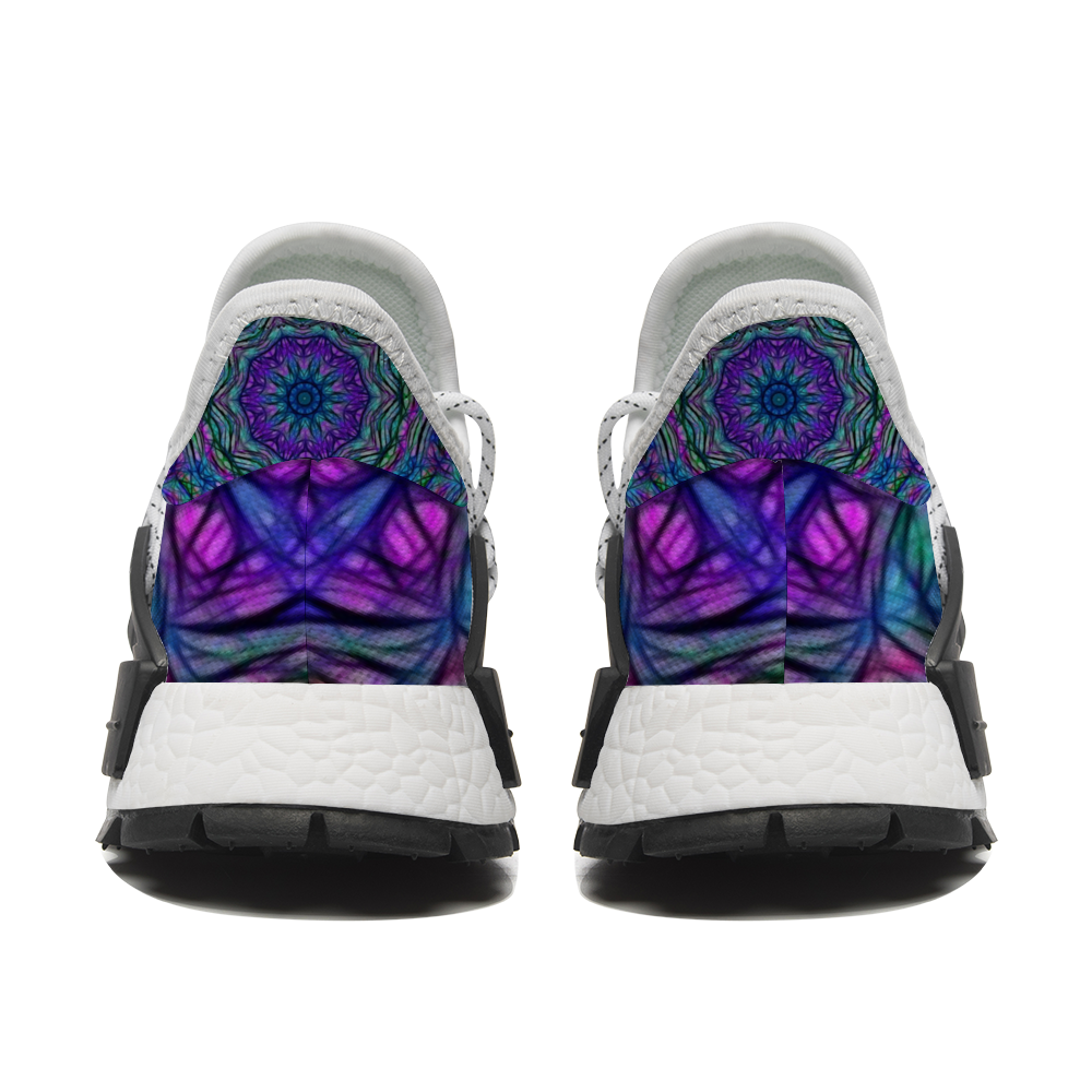 Blue Green Purple Kaleidoscope Custom Unisex Mid Top Breathable Non-slip Sneakers