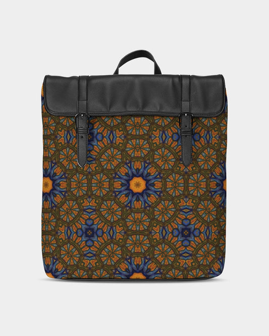 Blue and Yellow Sketch Kaleidoscope  Casual Flap Backpack