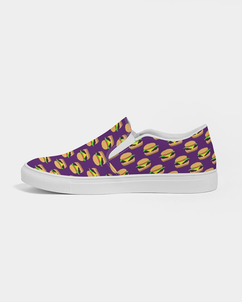 Cheeseburger Pattern Women's Slip-On Canvas Shoe