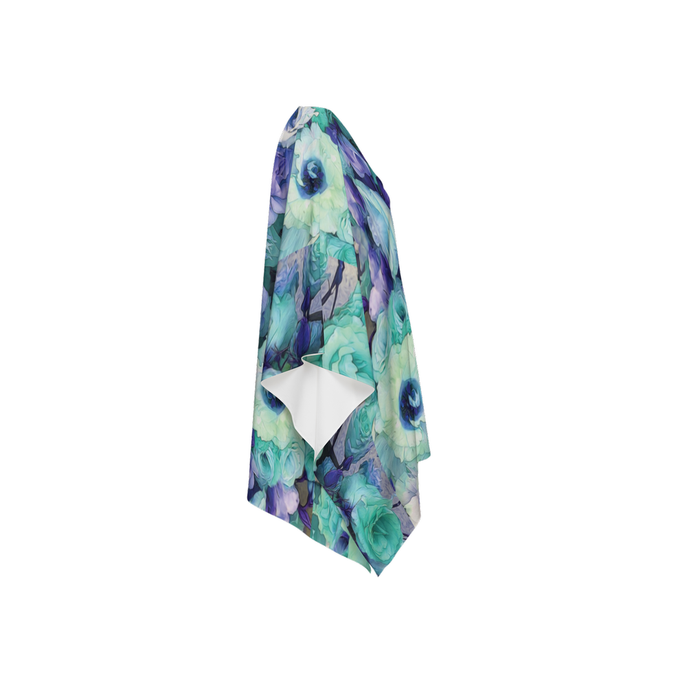 Aqua Flower Kaleidoscope Women's Silky-like Wrap-Ultra-Soft and Smooth