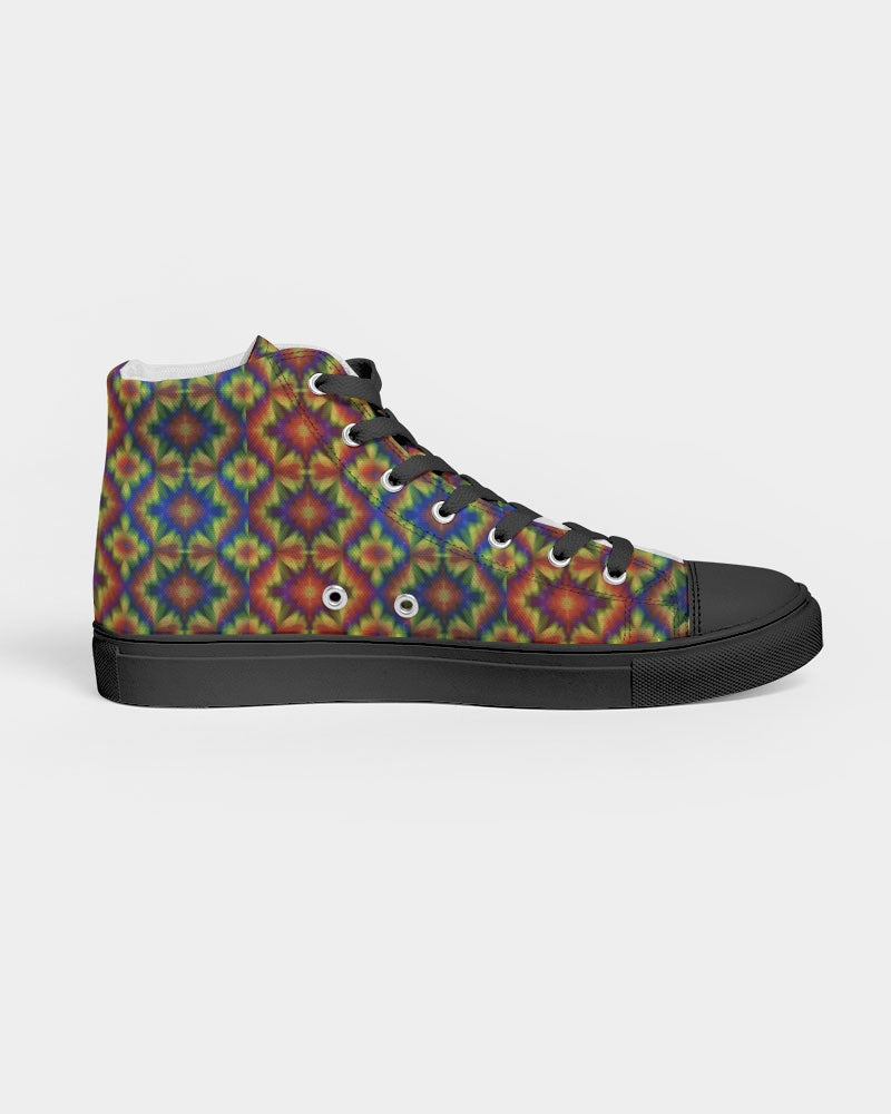 Carnival Kaleidoscope Women's Hightop Canvas Shoe - Black