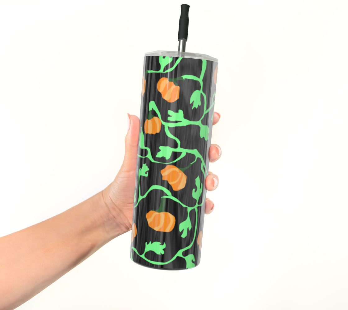 Pumpkin and Vines Stainless Steel Tumbler