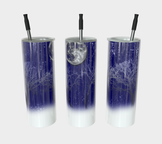 Blue Moon Snow Trees Stainless Steel Tumbler