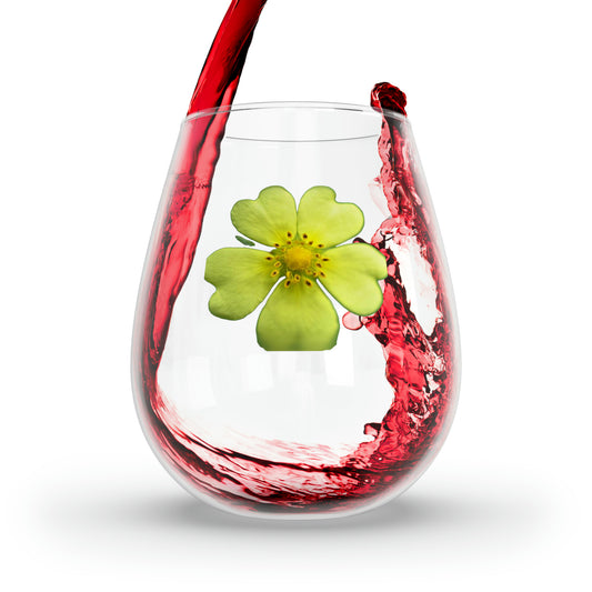 Yellow Wildflower Stemless Wine Glass, 11.75oz
