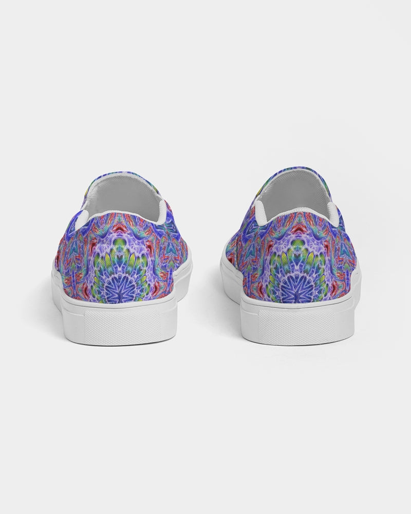 Blue Red Kaleidoscope Women's Slip-On Canvas Shoe