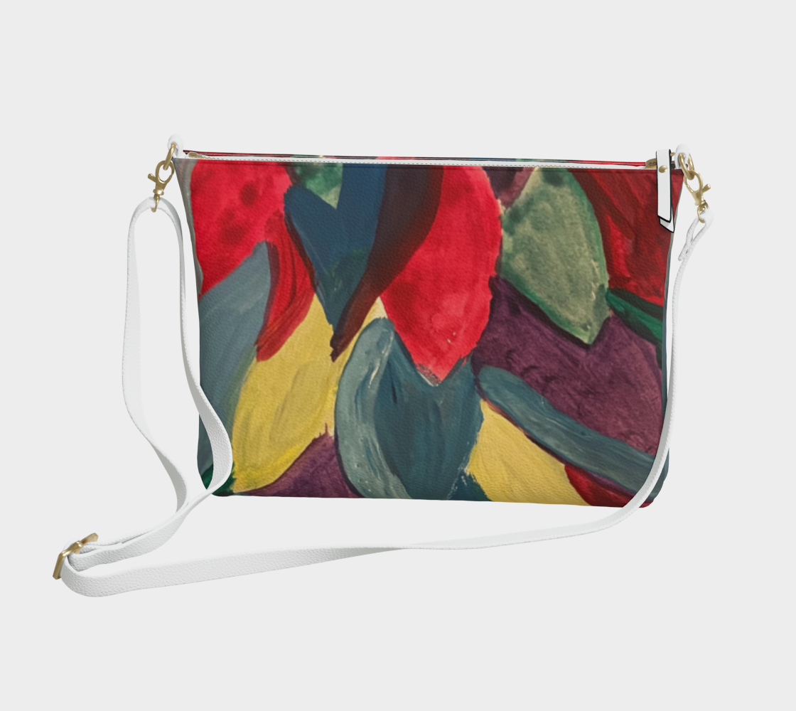 Colorful leaves Watercolor Vegan Crossbody Purse