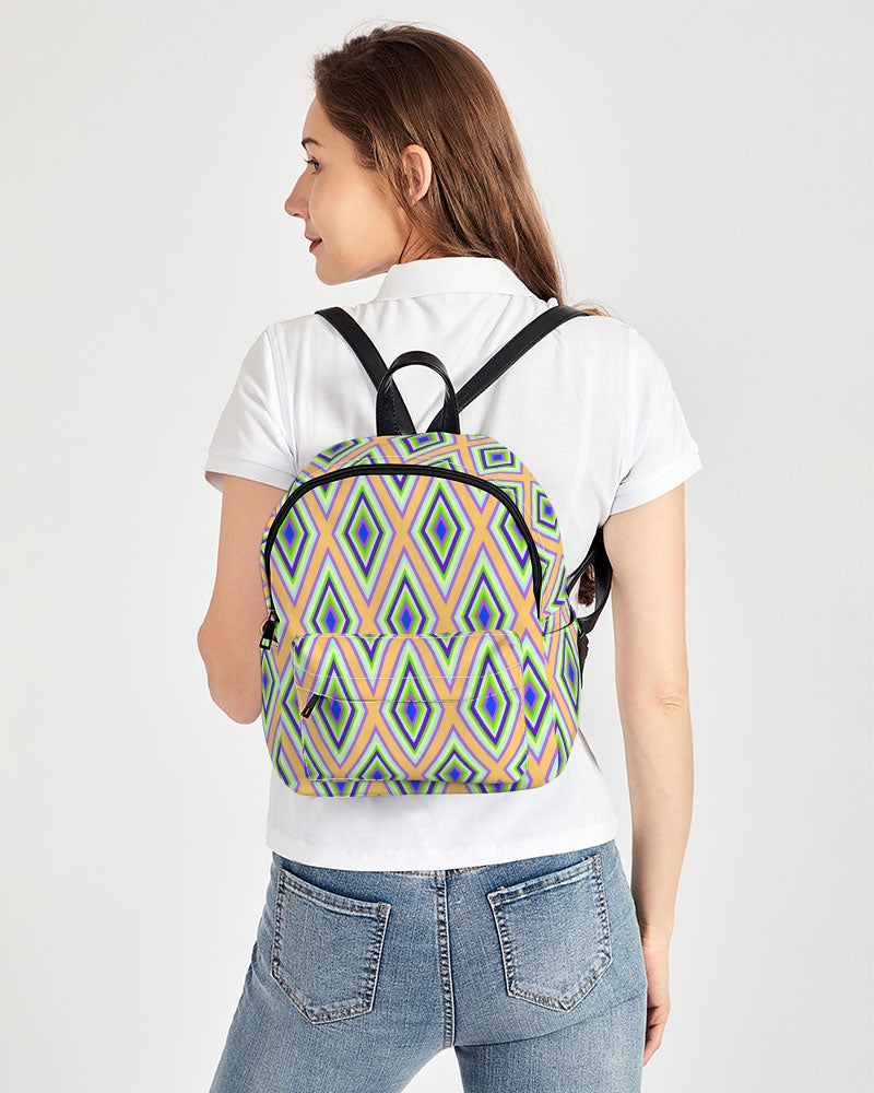 Colorful Diamonds Variation 1 Mini Canvas Backpack