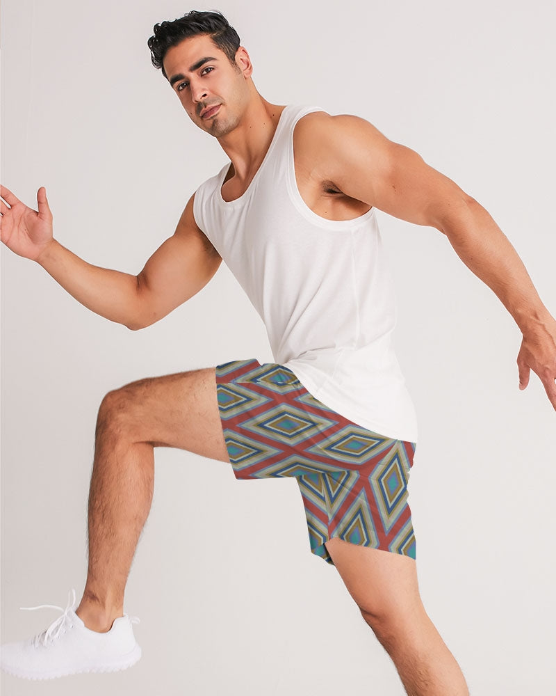 Colorful Diamonds Variation 3 Men's All-Over Print Jogger Shorts