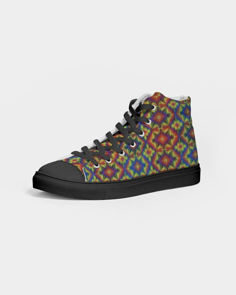 Carnival Kaleidoscope Women's Hightop Canvas Shoe - Black