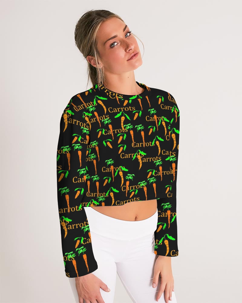 Carrots Pattern Women's All-Over Print Cropped Sweatshirt