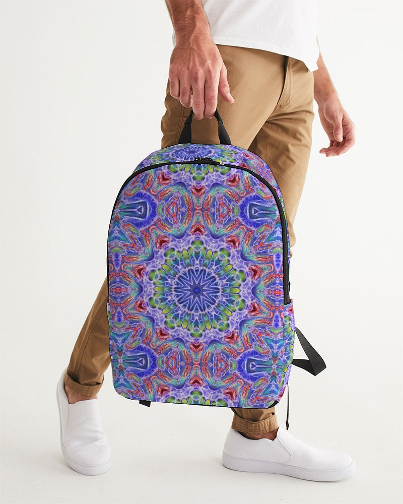 Blue Red Kaleidoscope Large Backpack