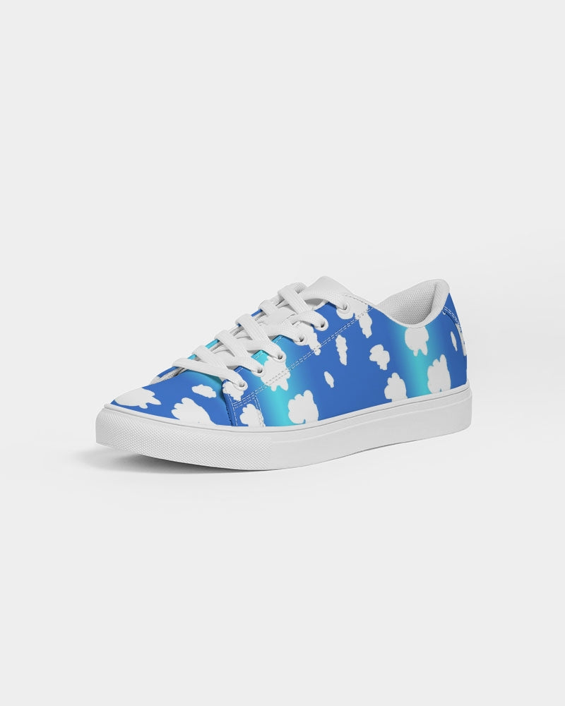 Clouds Pattern Men's Faux-Leather Sneaker