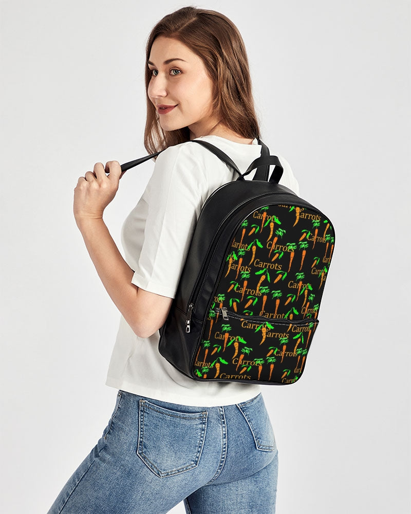 Carrots Pattern Classic Faux Leather Backpack