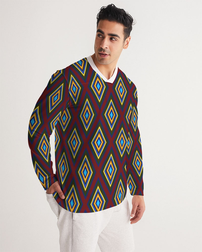 Colorful Diamonds Men's All-Over Print Long Sleeve Sports Jersey