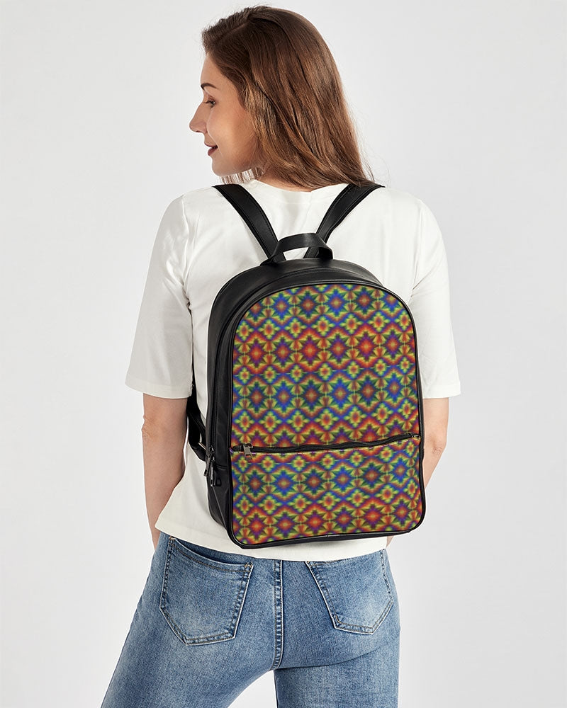 Carnival Kaleidoscope Classic Faux Leather Backpack