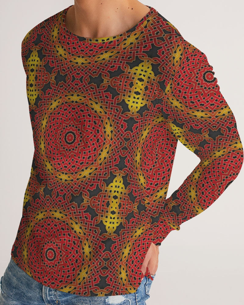 Celtic Orange Spiral Men's All-Over Print Long Sleeve Tee