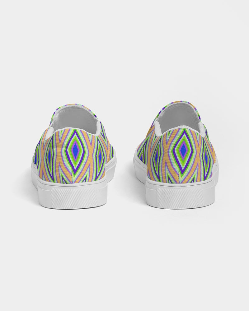 Colorful Diamonds Variation 1 Women's Slip-On Canvas Shoe