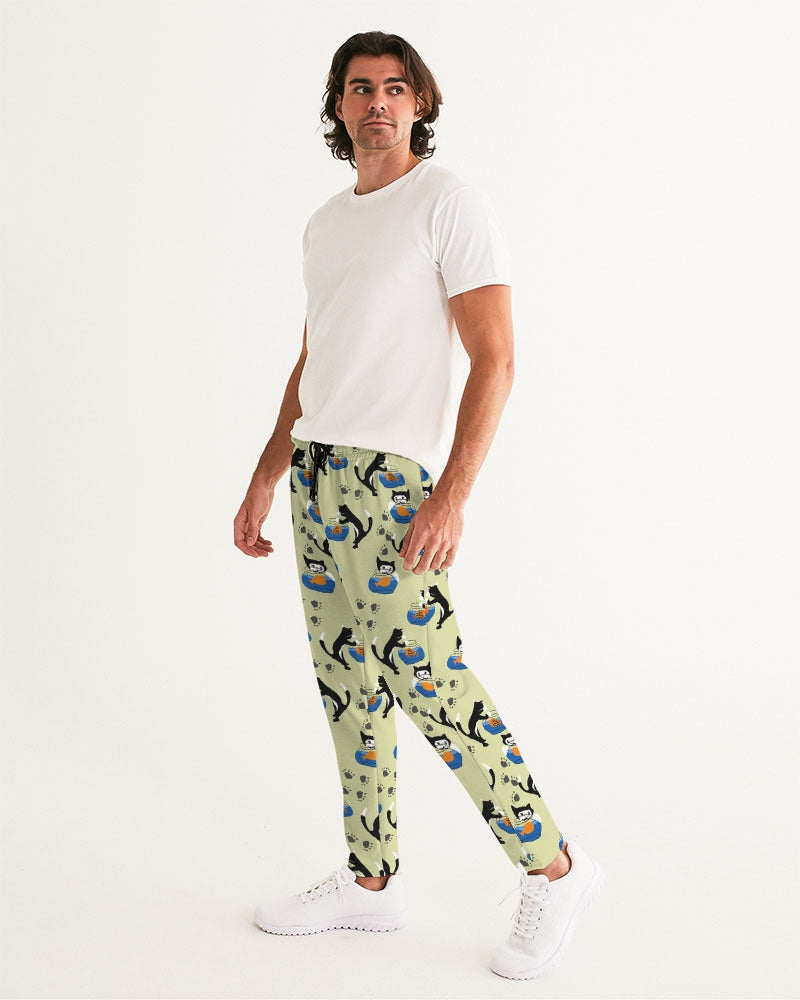 Cat and a Fishbowl Men's All-Over Print Joggers