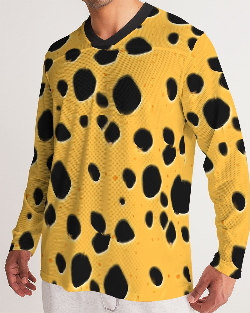 Cheese Men's All-Over Print Long Sleeve Sports Jersey