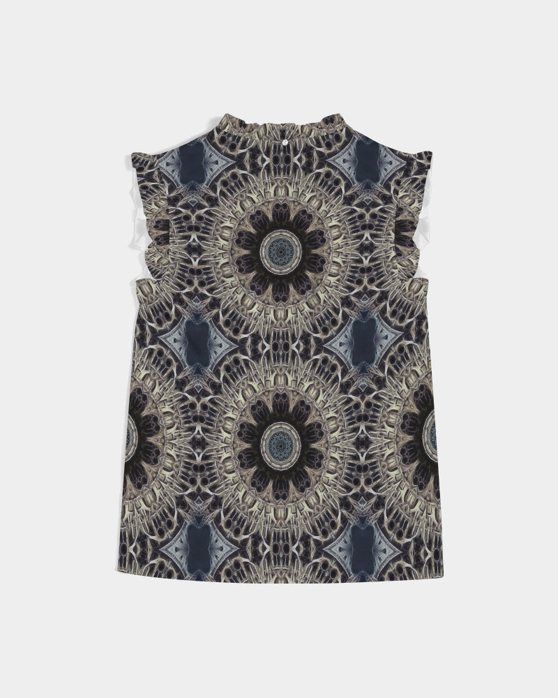 Cathedral Kaleidoscope Women's All-Over Print Ruffle Sleeve Top