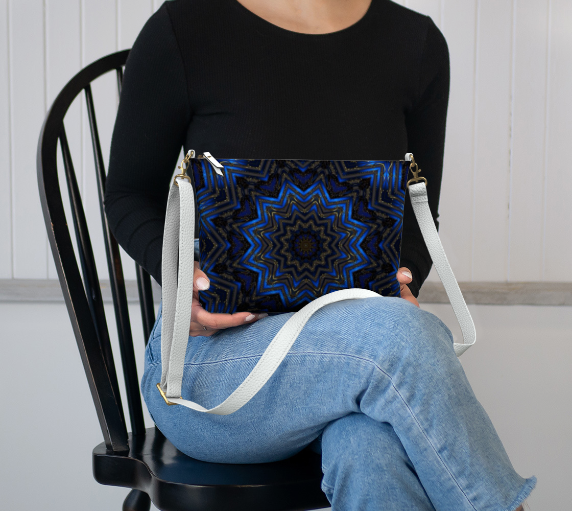 Blue Ribbon Kaleidoscope Vegan Crossbody Purse