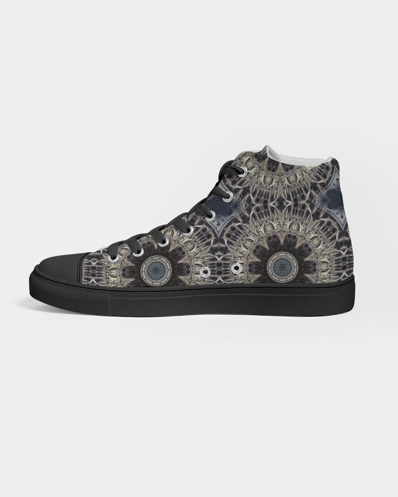 Cathedral Kaleidoscope Women's Hightop Canvas Shoe - Black