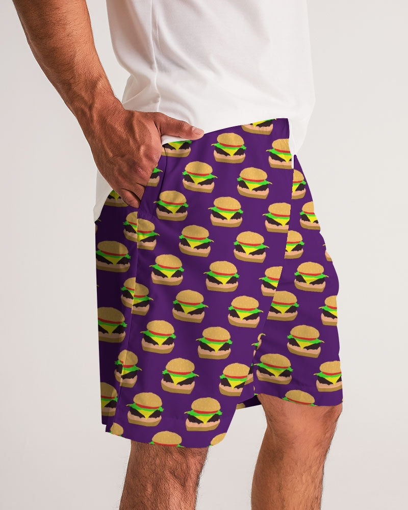 Cheeseburger Pattern Men's All-Over Print Jogger Shorts